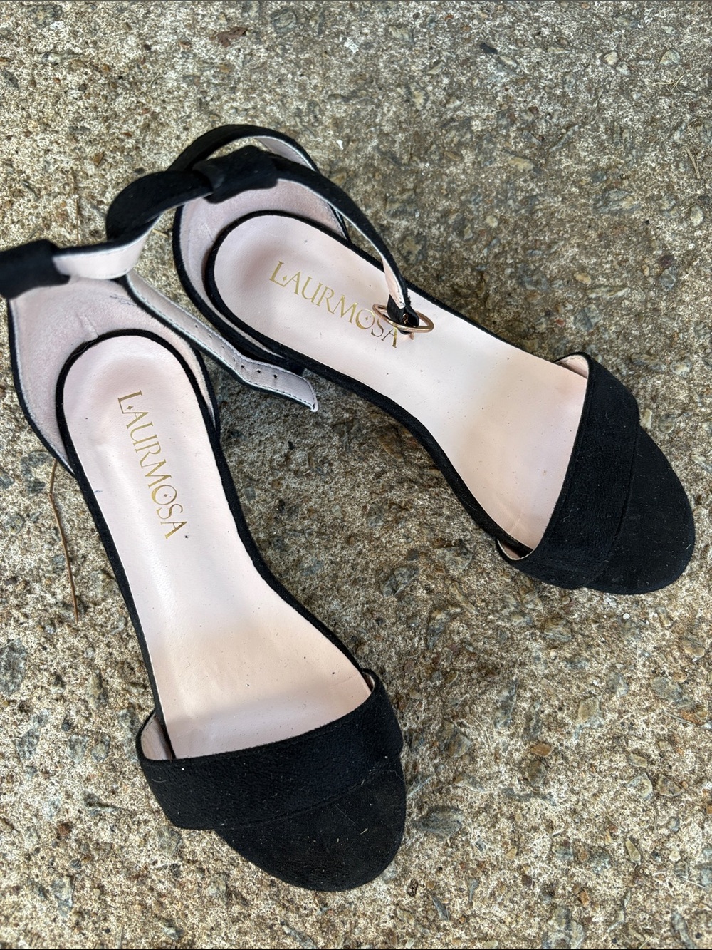 Black Suede Ankle-Strap Women’s Sandals